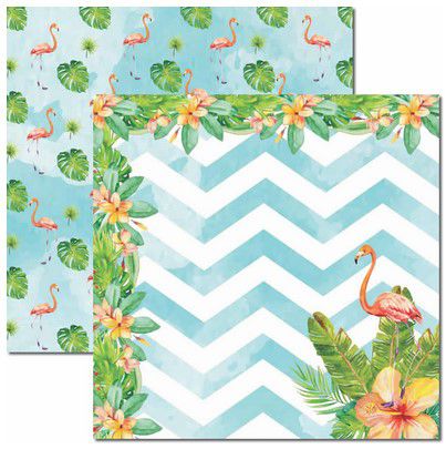 SC-449-Verão Tropical 3 - Papel para Scrapbook Dupla Face
