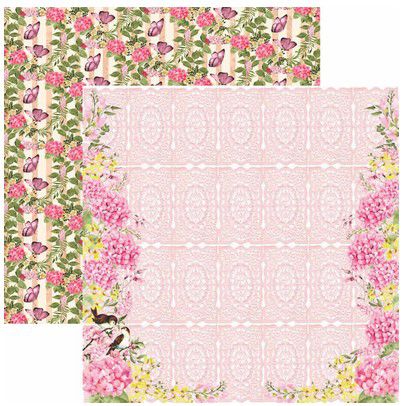 SC-403-Hortênsias 3 - Papel para Scrapbook Dupla Face
