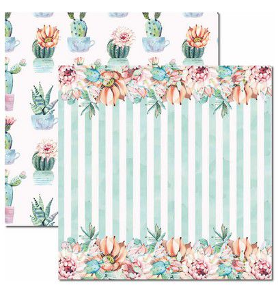 SC-426-Cactos 5 - Papel para Scrapbook Dupla Face
