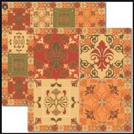 SC-299 Azulejo Hidráulico 3 - Papel para Scrapbook Dupla Face