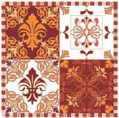 SC-300 Azulejo Hidráulico 4 - Papel para Scrapbook Dupla Face