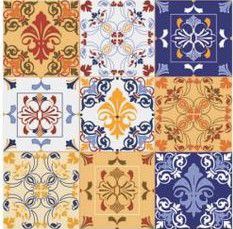 SC-302 Azulejo Hidráulico 6 - Papel para Scrapbook Dupla Face