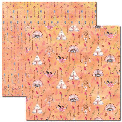 SC-355 Tribal - Papel para Scrapbook Dupla Face