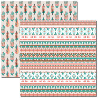 SC-361 Tribal 7 - Papel para Scrapbook Dupla Face