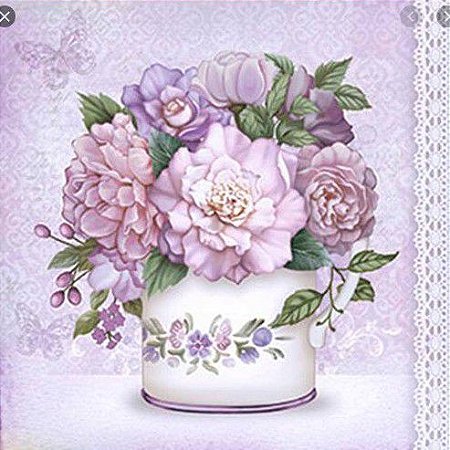 SDSXX-012 - PAPEL PARA SCRAP DECOR - JARRO DE FLOR E BORBOLETA