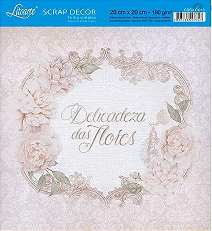 SDSXX-013 - PAPEL PARA SCRAP DECOR - DELICADEZA DAS FLORES