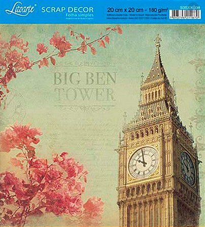 SDSXX-038 - PAPEL PARA SCRAP DECOR - BIG BEN TOWER