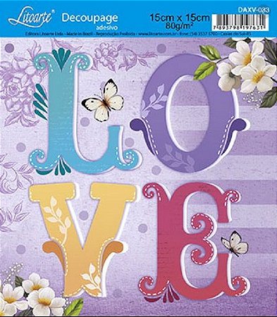 DAXV-033 - DECOUPAGE ADESIVA - LOVE