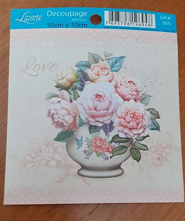 DECOUPAGEM ADESIVA 10X10 - DAX-065 -JARRO