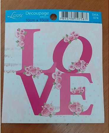 DECOUPAGEM ADESIVA 10X10 - DAX-074 -LOVE I