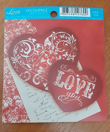 DECOUPAGEM ADESIVA 10X10 - DAX-076 -LOVE II