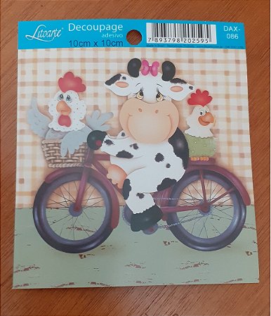 DECOUPAGEM ADESIVA 10X10 - DAX-086 -VAQUINHA