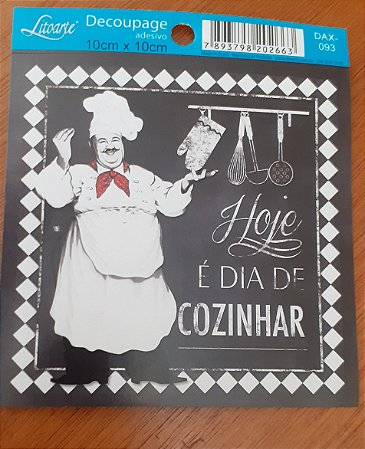 DECOUPAGEM ADESIVA 10X10 - DAX-093 -COZINHEIRO
