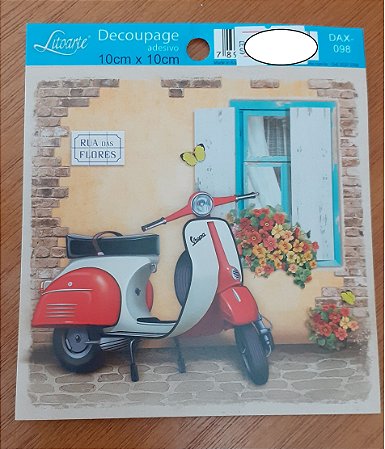 DECOUPAGEM ADESIVA 10X10 - DAX-098 -VESPA