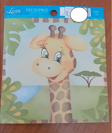 DECOUPAGEM ADESIVA 10X10 - DAX-151 -GIRAFA