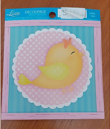 DECOUPAGEM ADESIVA 10X10 - DAX-160 -PASSARO AMARELO