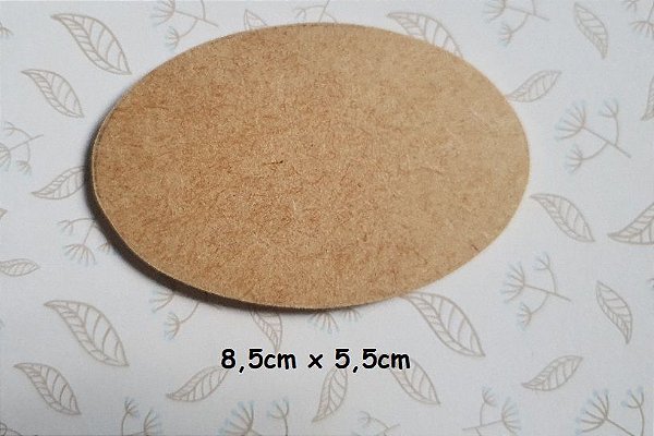 Aplique em MDF - Placa Oval  8,5x5,5 cm