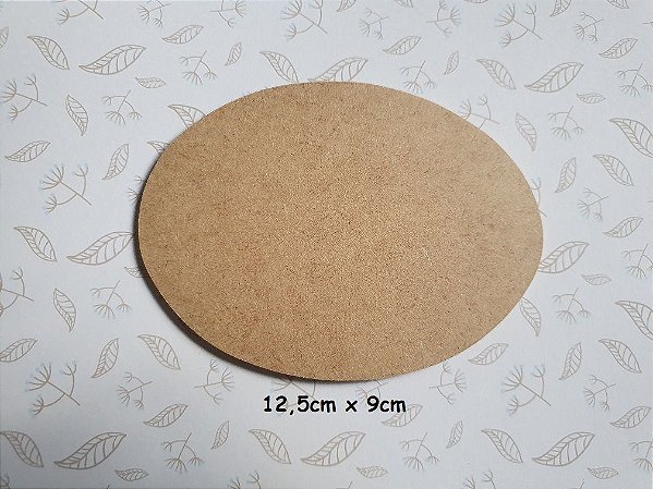 Aplique em MDF - Placa Oval  12,5x9 cm