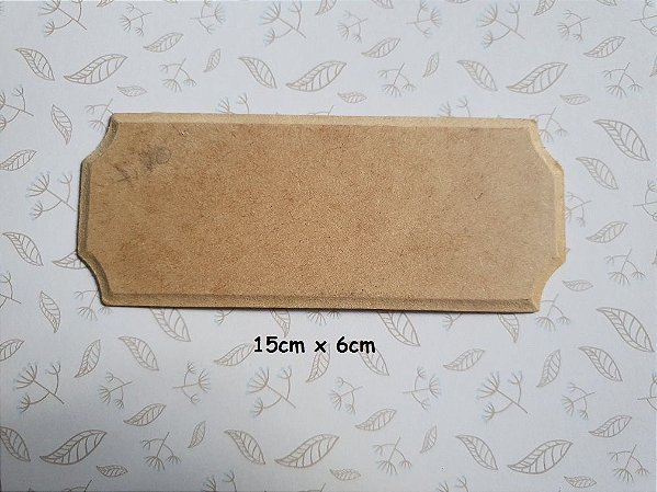 Aplique em MDF - Placa retangular 15x6 cm