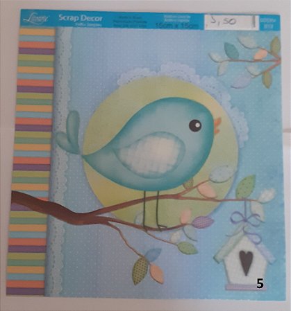 SDSXV- SCRAP DECOR 15X15-012 - PASSARO