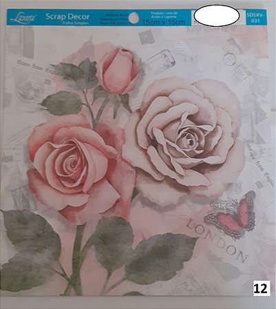 SDSXV- SCRAP DECOR 15X15-031 - ROSAS