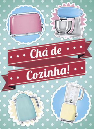 CON-048 - LITOARTE CONVITE - CHÁ DE COZINHA - RETRO - Marronzinhas Artes