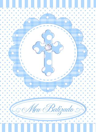 CON-006 - LITOARTE CONVITE - RELIGIOSO - BATIZADO MASCULINO