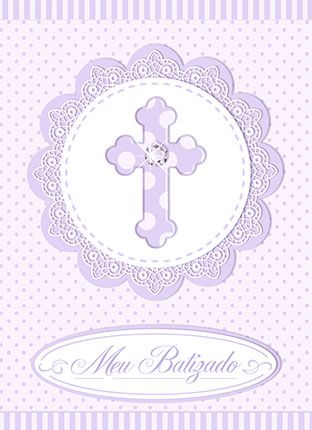 CON-005 - LITOARTE CONVITE - RELIGIOSO - BATIZADO CATÓLICO FEMININO