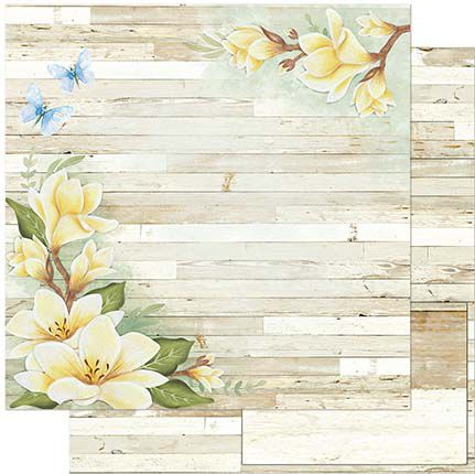 SD1-083 - PAPEL PARA SCRAPBOOK DUPLA FACE BY LILI NEGRÃO - MAGNOLIAS