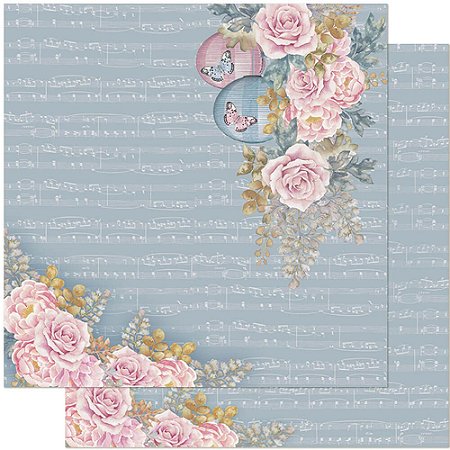 SD-0904 - SCRAP DUPLA FACE - ROSAS,BORBOLETAS