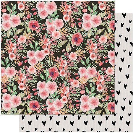 SD-1012 - SCRAP DUPLA FACE - AMOR LOVE STORY ESTAMPA FLORES