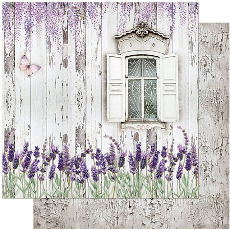 SD-1115 - SCRAP DUPLA FACE - LAVANDA, JANELA, BORBOLETA, MADEIRA...