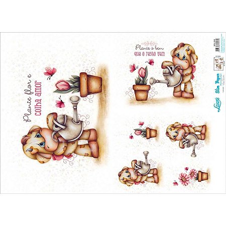 SPL-049 - SLIM PAPER DECOUPAGE - VACA, FLORES, BORBOLETA