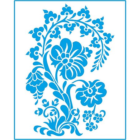 STR-072 - STENCIL - ARABESCO FLORAL BAUER