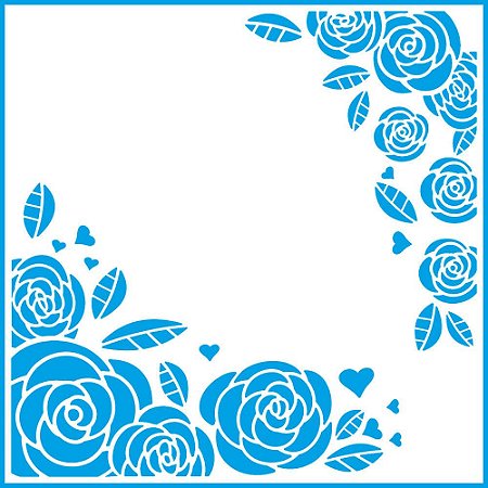 STXX-043 - STENCIL - CANTONEIRA DE ROSAS