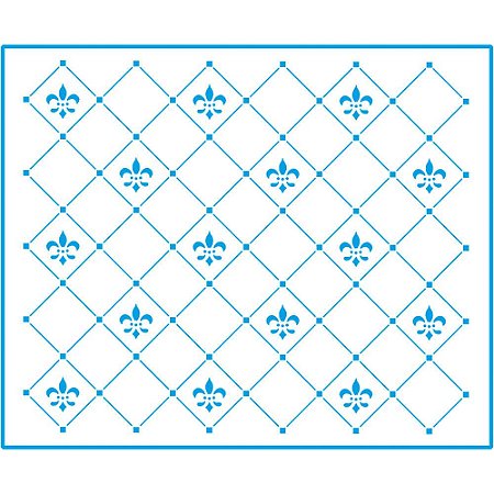STM-285 - Stencil Médio - Flor de Lis