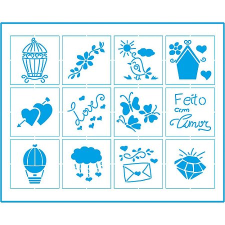 STR-088 - STENCIL - ELEMENTOS DECORATIVOS