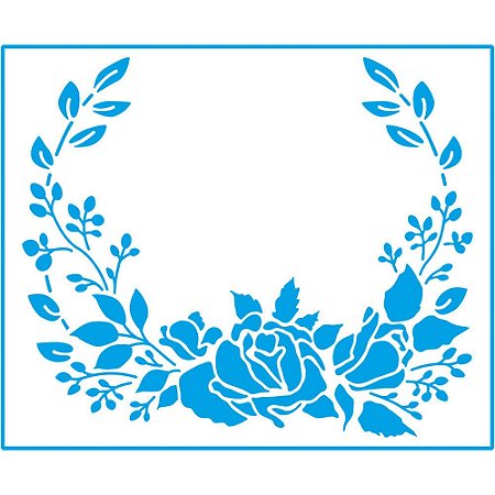 STM-626 - STENCIL - GUIRLANDA ROSAS