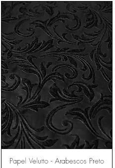 Papel Velutto - Arabescos Preto