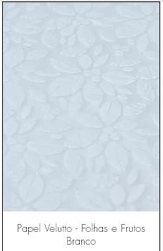 Papel Velutto - Folhas e Frutos Branco