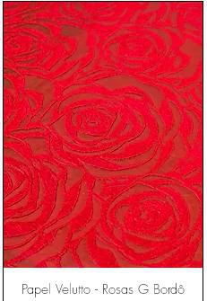 Papel Velutto - Rosas G Bordô
