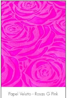 Papel Velutto - Rosas G Pink