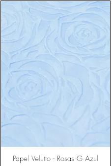 Papel Velutto - Rosas G Azul