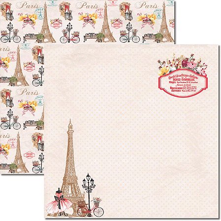 SC-321 Paris Shabby - Papel para Scrapbook Dupla Face