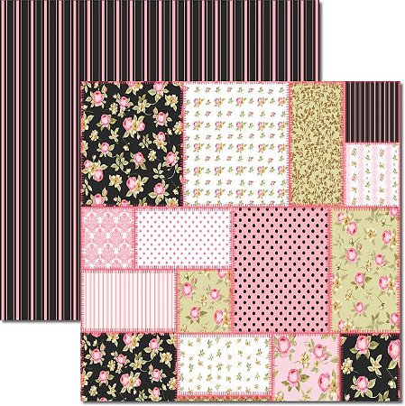 SC-352 Patchwork 2 - Papel para Scrapbook Dupla Face