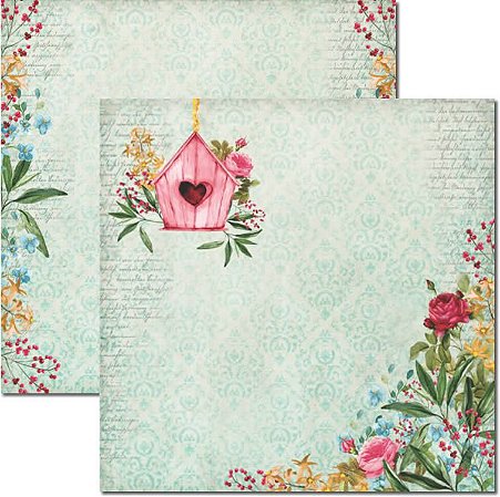 SC-460-Le Jardin 3 - Papel para Scrapbook Dupla Face
