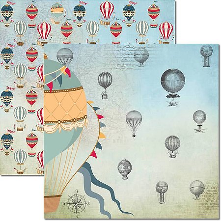 SC-484-Le Ballon 2 - Papel para Scrapbook Dupla Face
