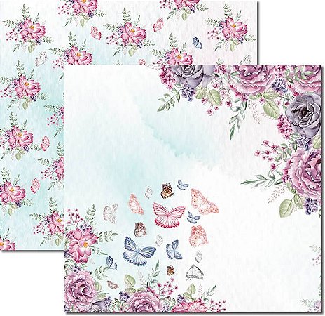 SC-531-Butterfly 3 - Papel para Scrapbook Dupla Face