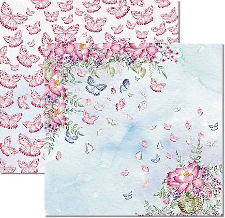 SC-532-Butterfly 4 - Papel para Scrapbook Dupla Face