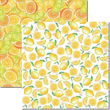 SC-535-Lemon 1 - Papel para Scrapbook Dupla Face